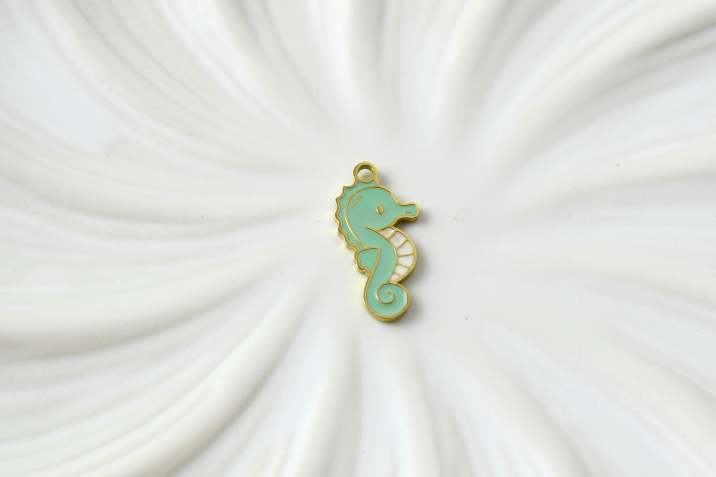 Seahorse Pink & Green Gold