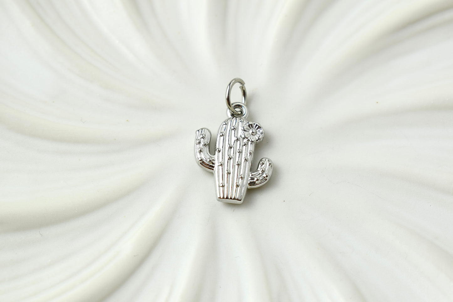 Silver Catus Charm