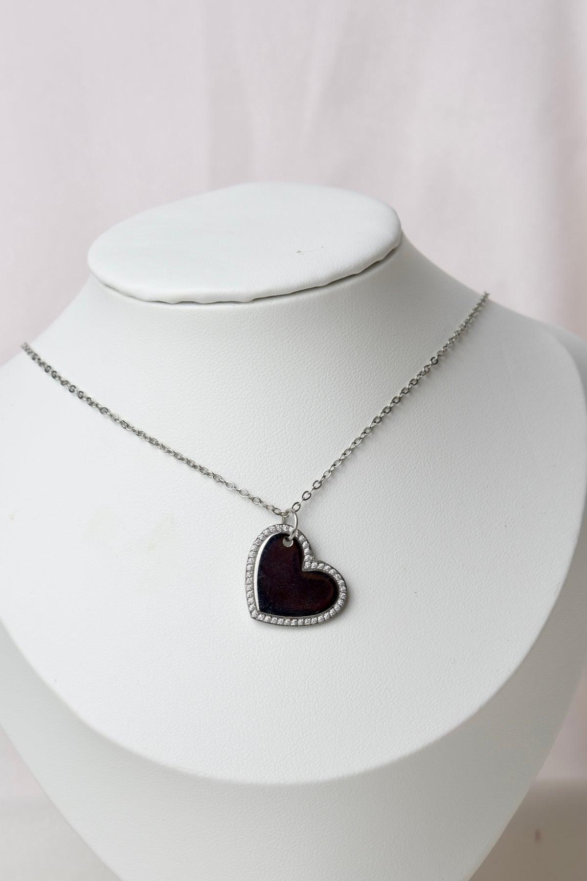 Lover's Heart Necklace Silver