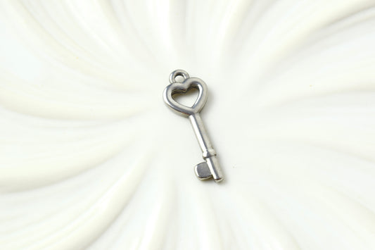 Silver Heart Key