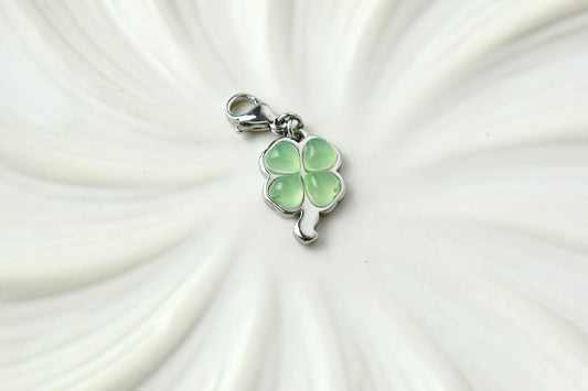 Silver & Green Four Leaf Clover
