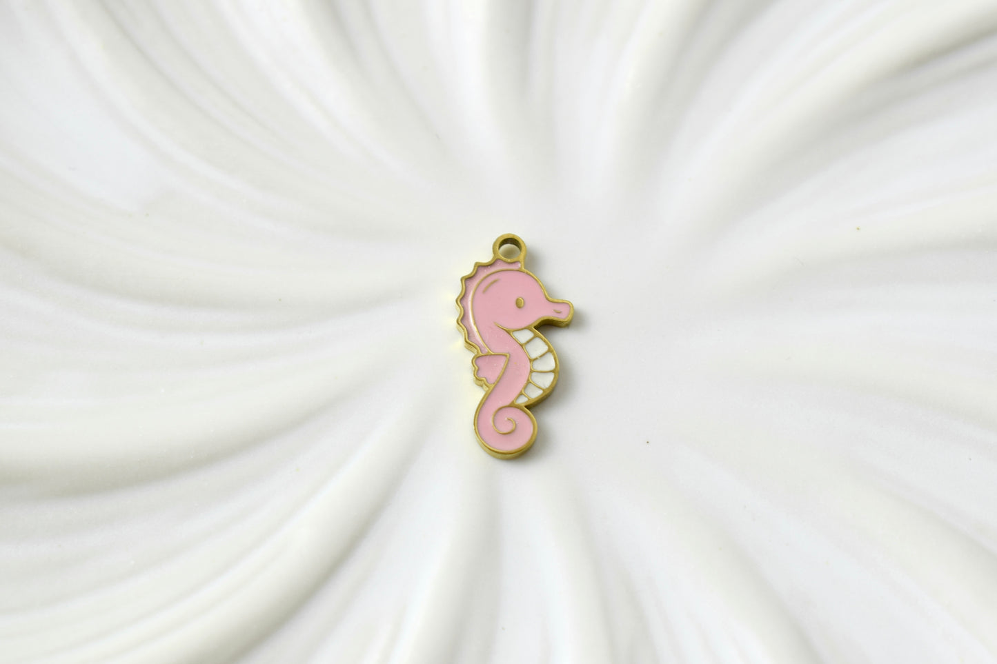 Seahorse Pink & Green Gold