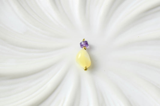 White & Purple Pearl Drop Gold