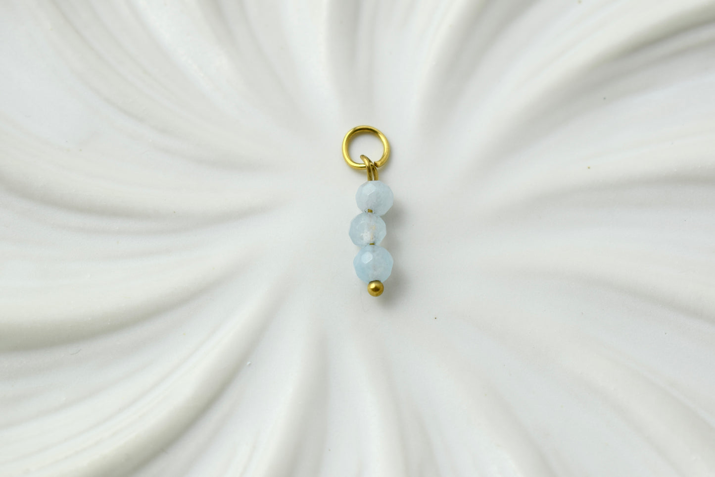 Small Blue Bead Stack Gold