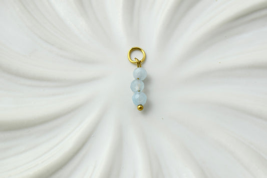 Small Blue Bead Stack Gold
