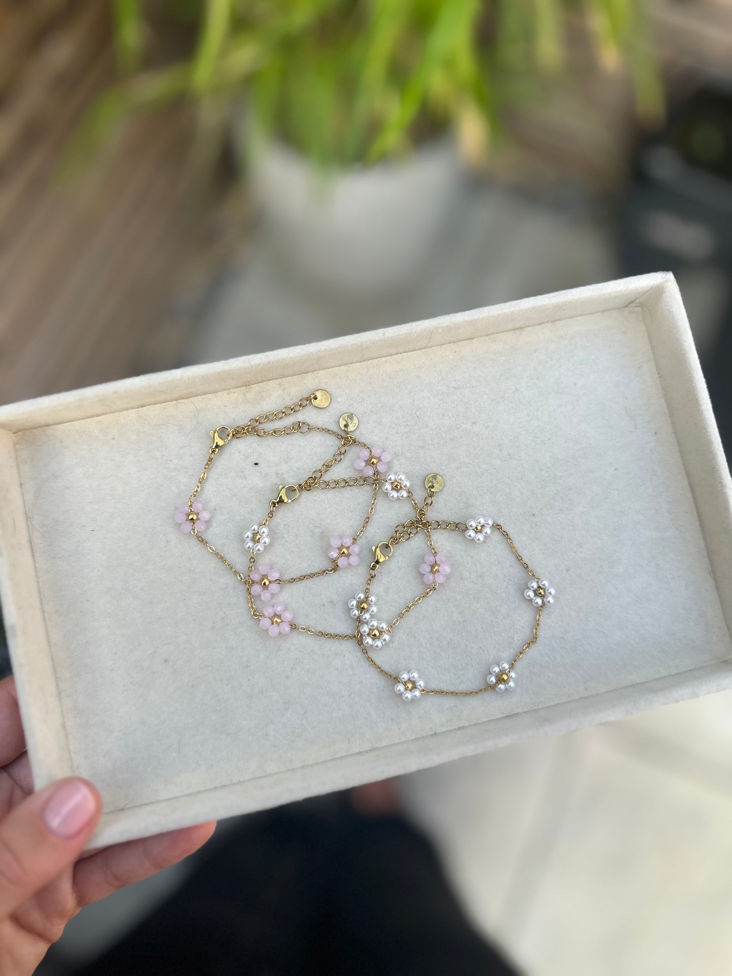 Pink Daisy Bracelet
