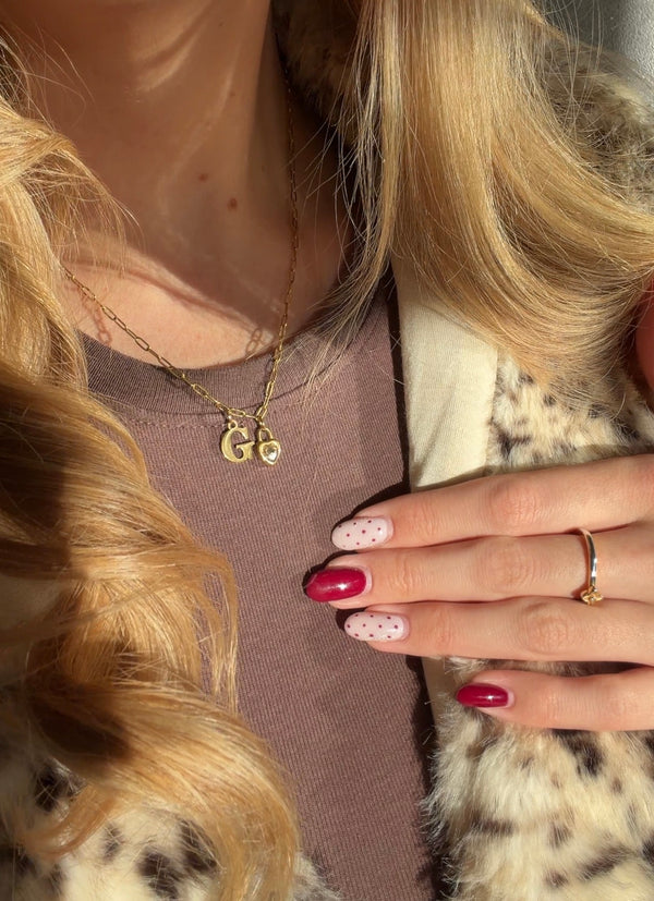Personalised Initial & Birthstone Charm Necklace