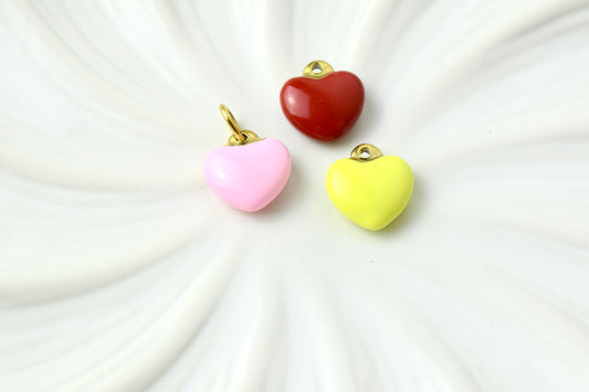 Coloured Round Hearts Gold
