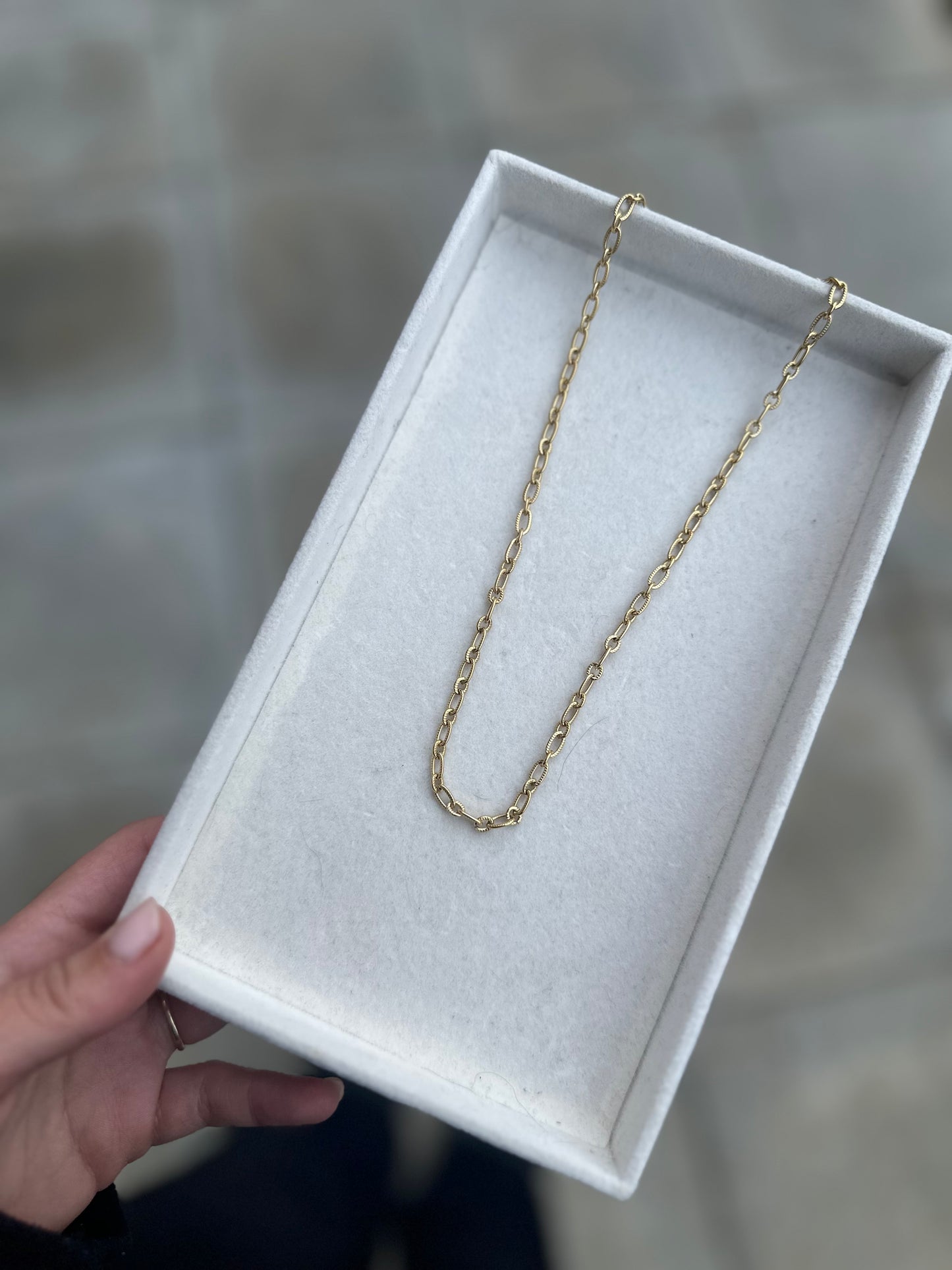 Fine Oval Links Necklace Gold