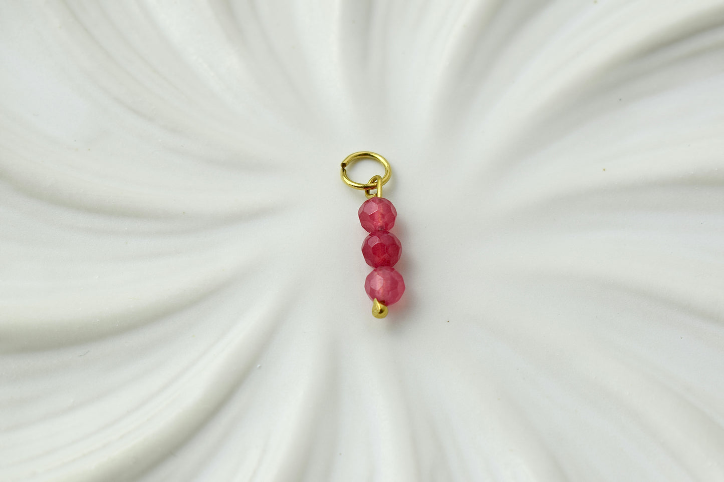 Small Red Bead Stack Gold