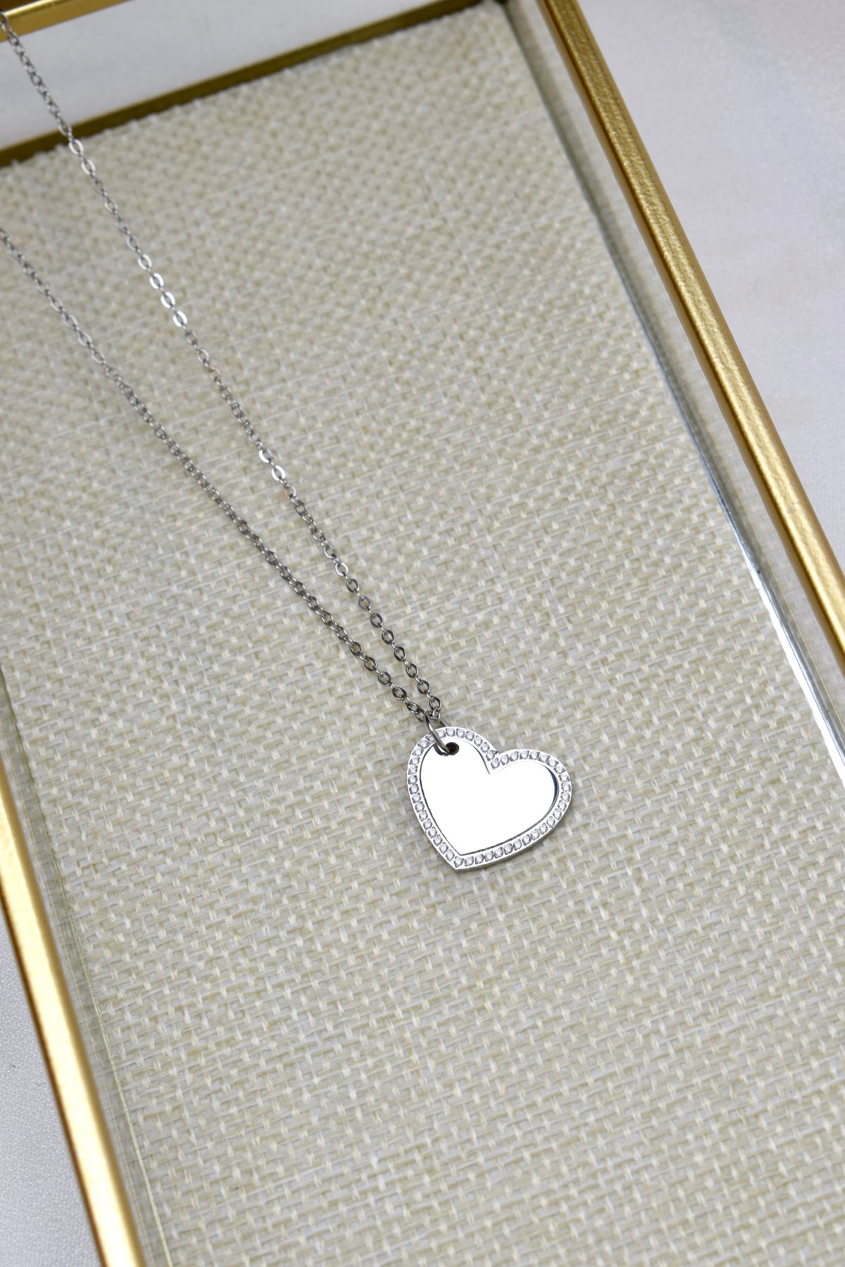 Lover's Heart Necklace Silver