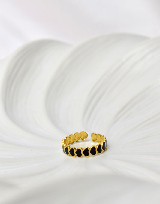 Midnight Heart Ring Gold