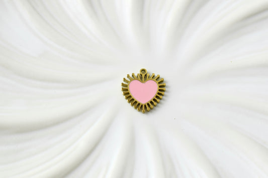 Gold Pink Spiked Heart