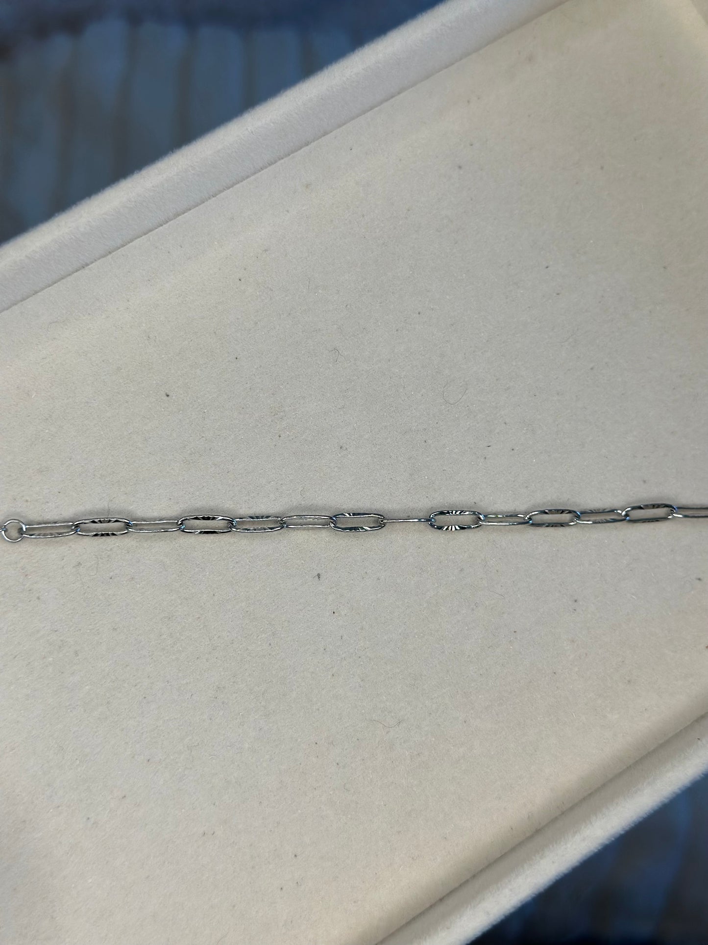 Silver Bracelet Chain Embossed