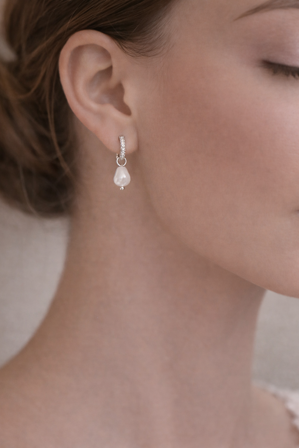 Grace Pearl Drops Earring Silver