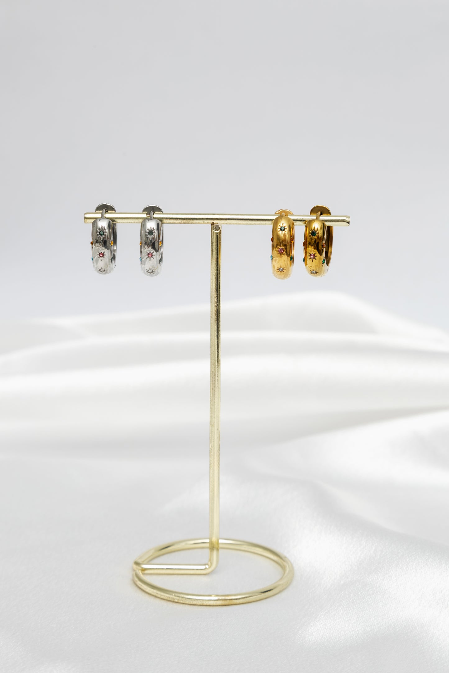Multicolour Diamond Hoops