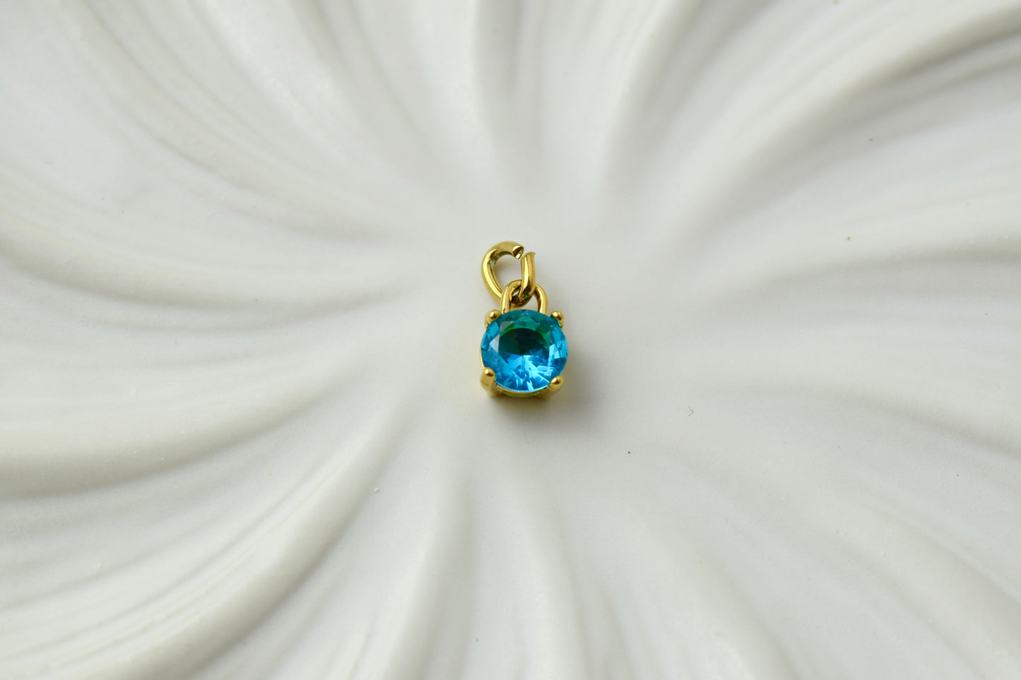 Gold Blue Gem Charm