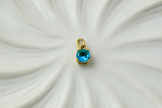 Gold Blue Gem Charm