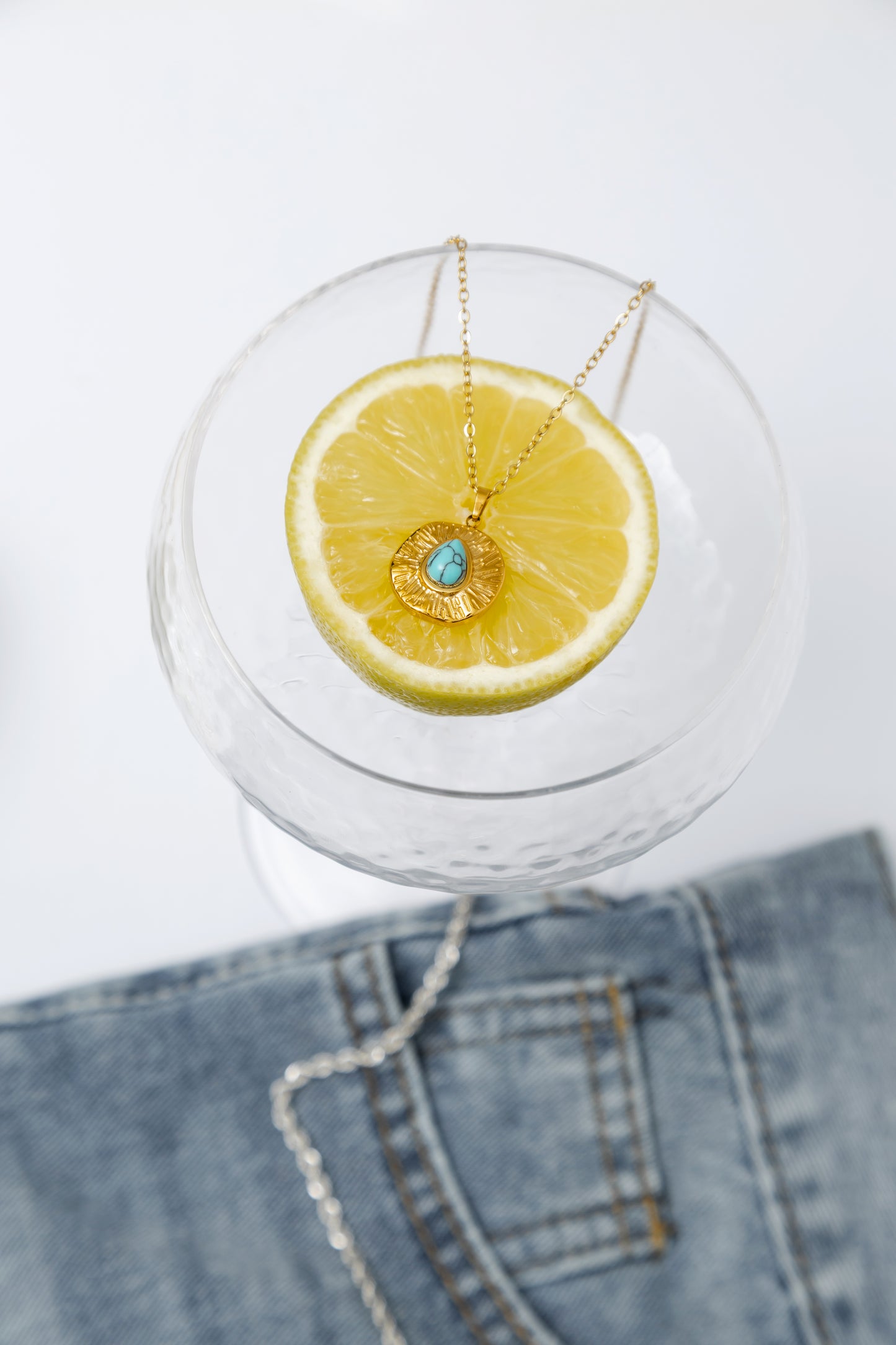 Turquoise Tide Necklace Gold