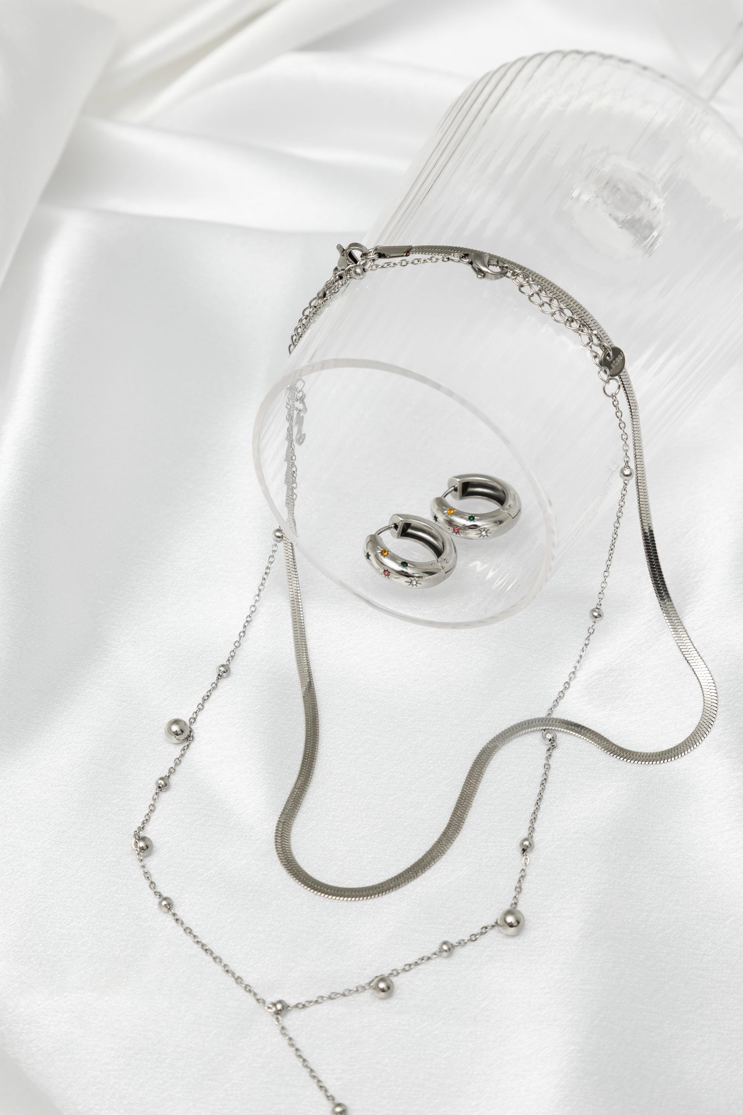Multicolour Diamond Hoops