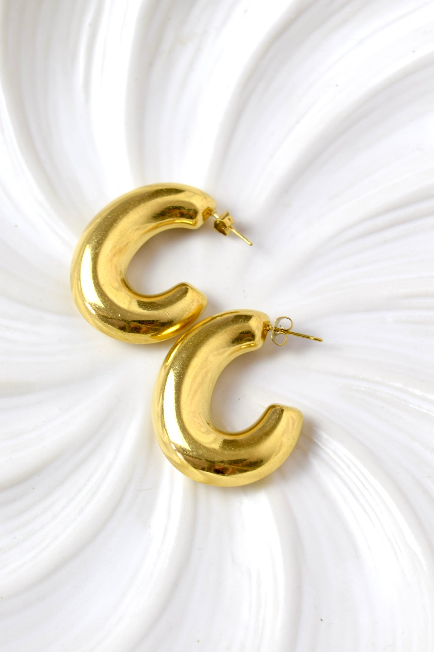 Golden Shell Hoops