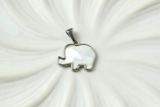 Silver & White Large Elephant