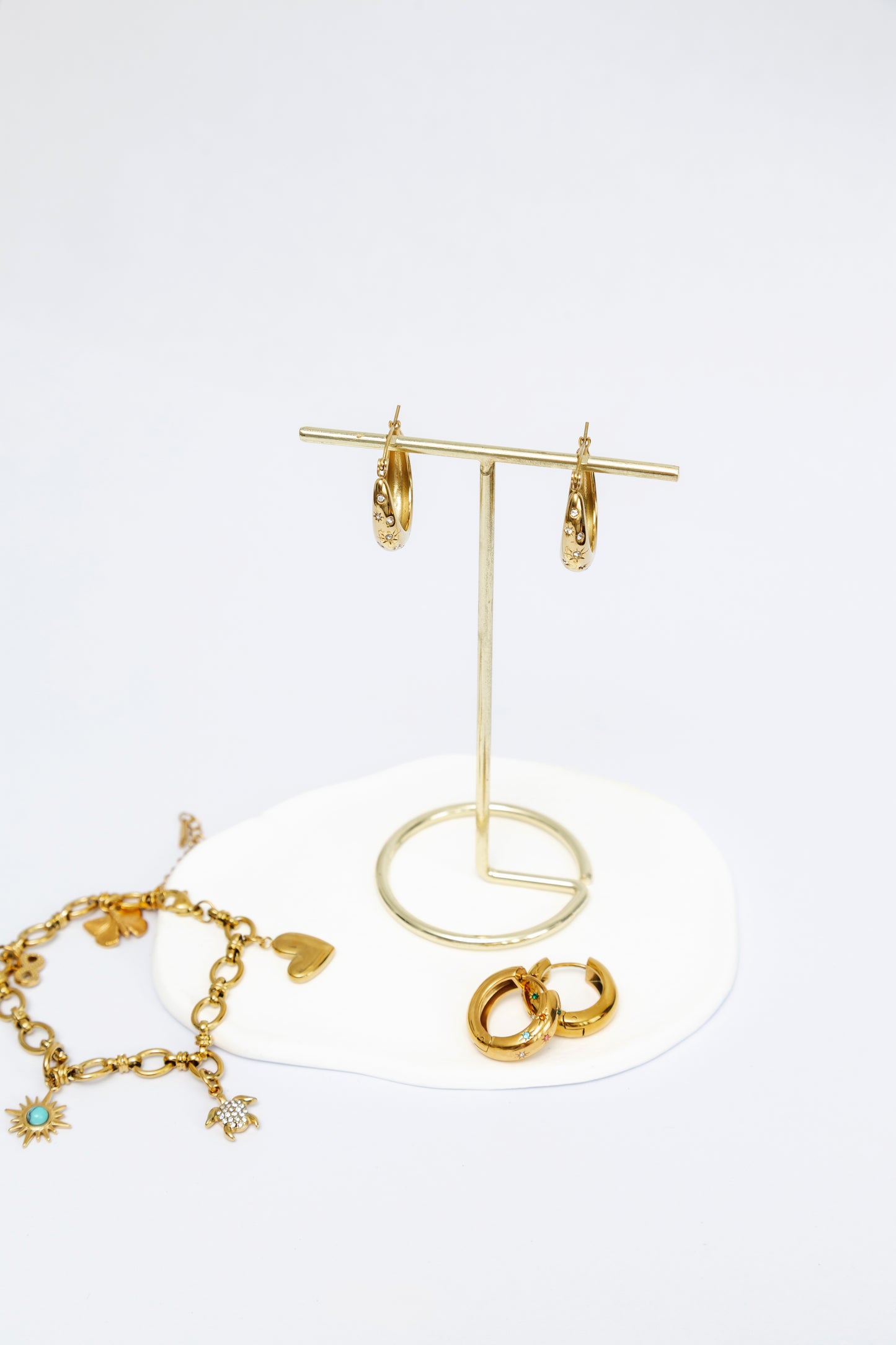 Multicolour Diamond Hoops