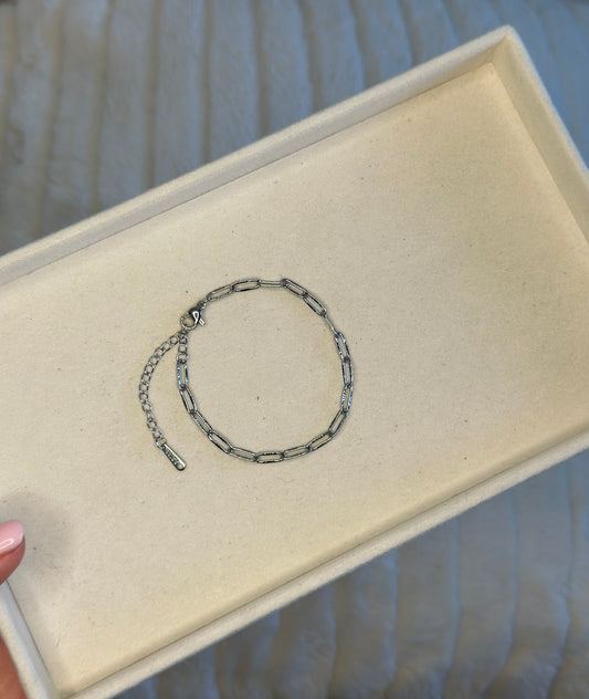 Silver Bracelet Chain Embossed