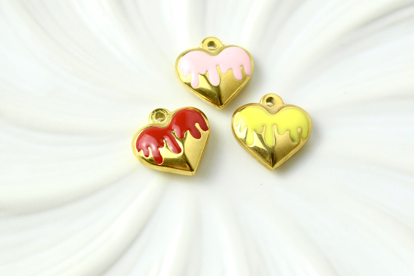 Enamel Heart Gold