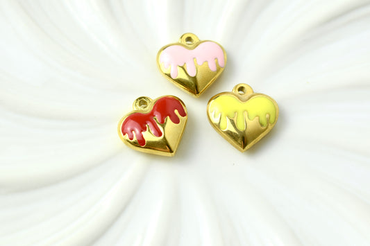 Enamel Heart Gold