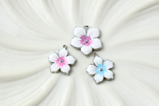 Flowers Coloured Silver