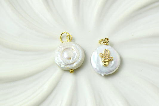 Large Flat Pearls Gold