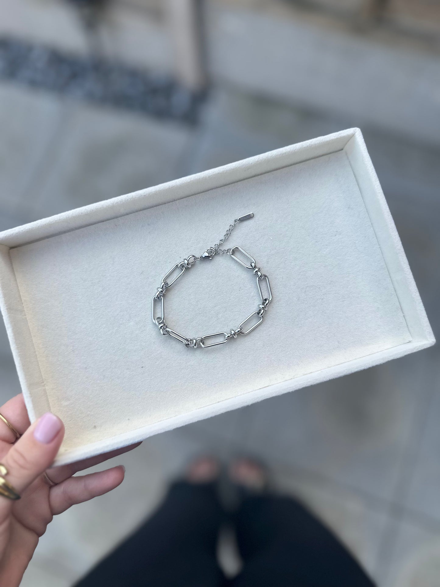 Micro Bar Links Bracelet Silver