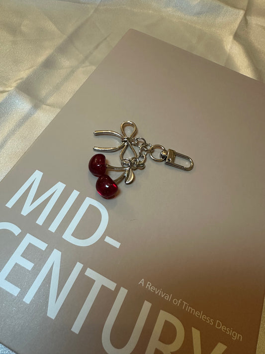 Cherry Silver Keyring